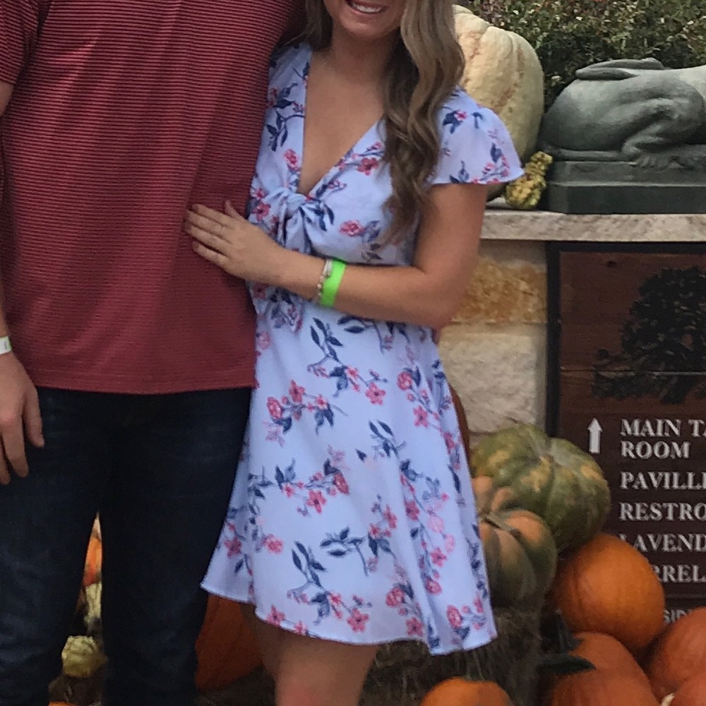 BP Floral Tie Front Dress